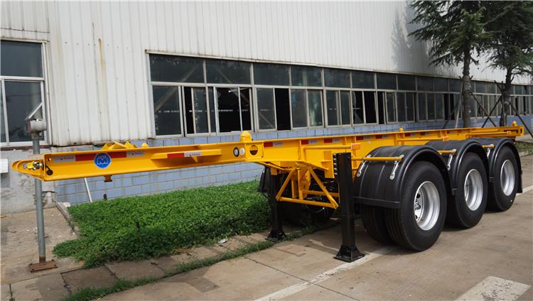  3 Axle 20ft Leaf Spring Suspension Skeleton Container Semi Trailer