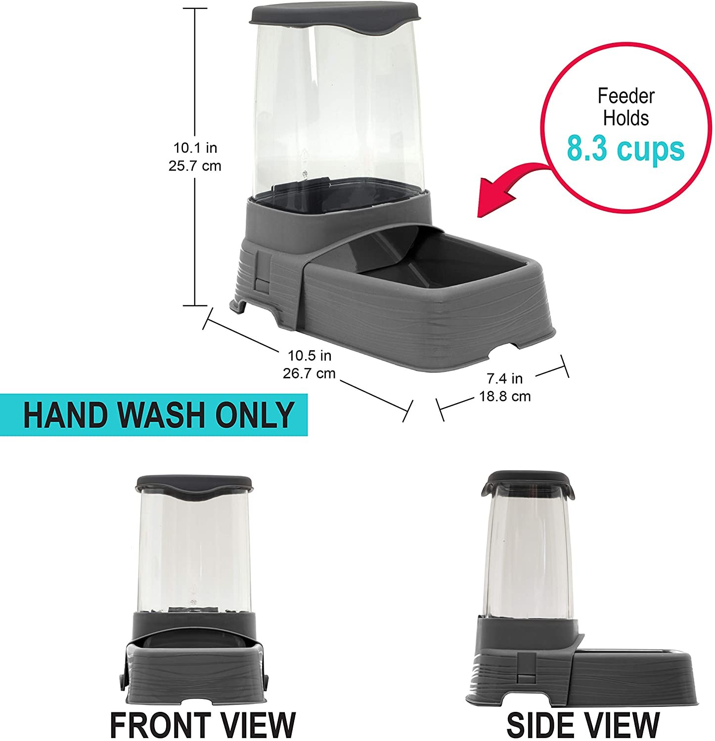 Stainless Steel Pet Food Bowls Raised Gravity Feed