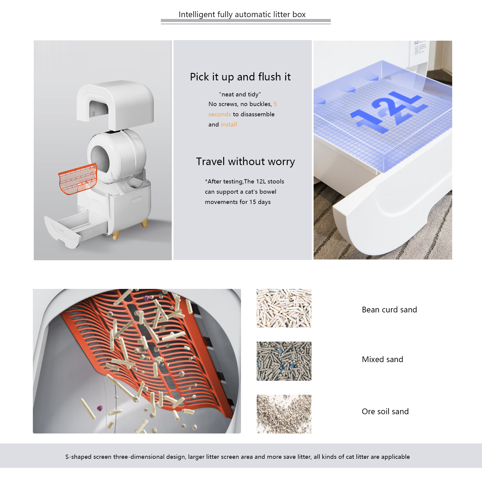 16L Warehouse Auto Phone APP Control Self Cleaning Automatic Cat Litter Box for Pet