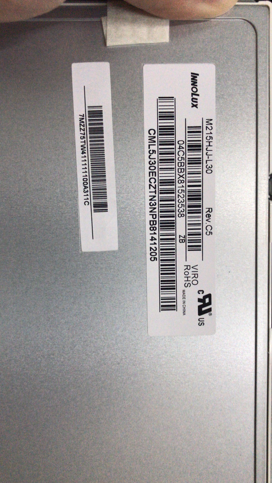 1920×1080 RGB Square Tft Panel Innolux 21.5" M215HJJ-L30 Rev.C5