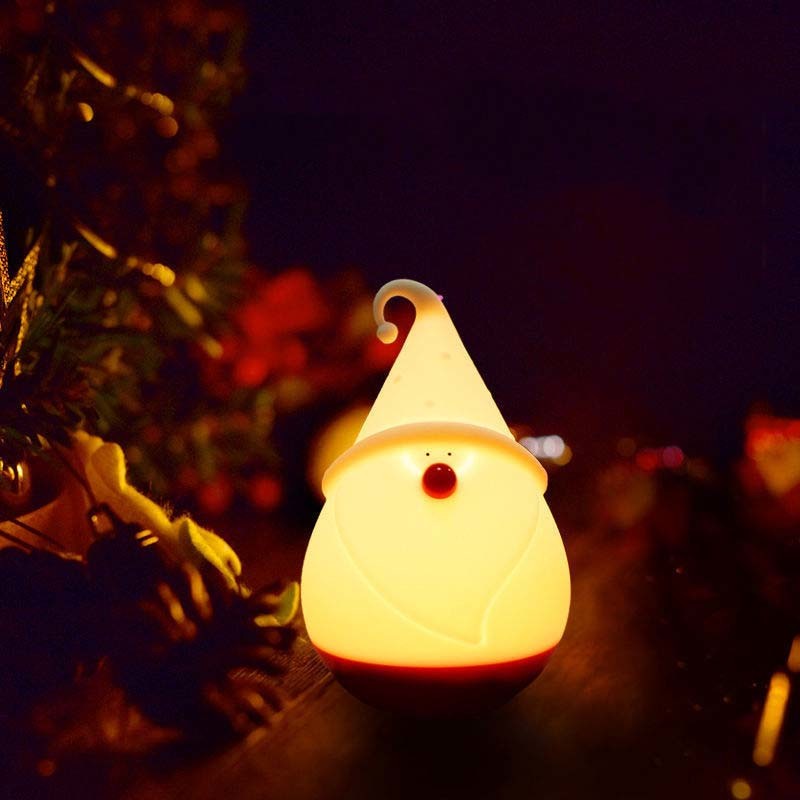 Christmas Night Light For Kids Lamp Cute Lamp 16 Colors Tap Silicone Kids Night Light USB Rechargeable Baby Night Lights