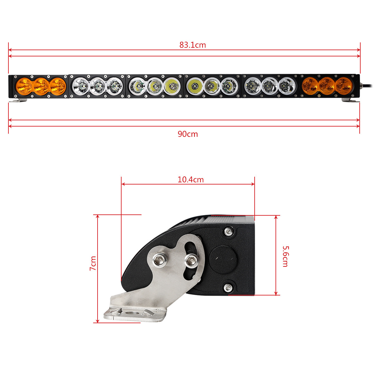 H Style 180W White to Yellow Color 18pcs 10W CREE LED LIGHT BAR 6000K 10-30V Combo Beam,Flood Beam, Spot beam