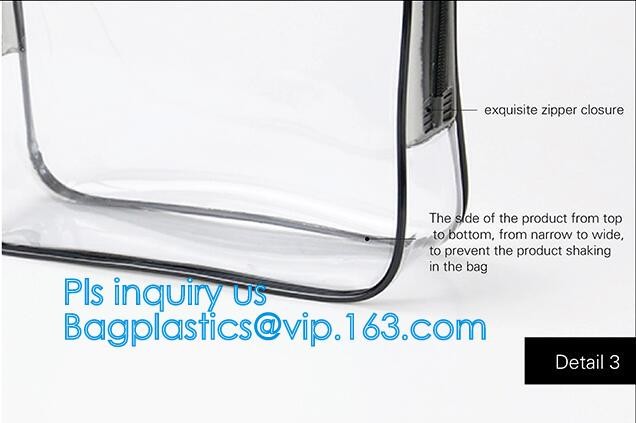 Popular Iridescent Clear PVC Makeup Bag, custom logo printing clear pvc makeup Bag, portable cosmetics makeup bag, handl