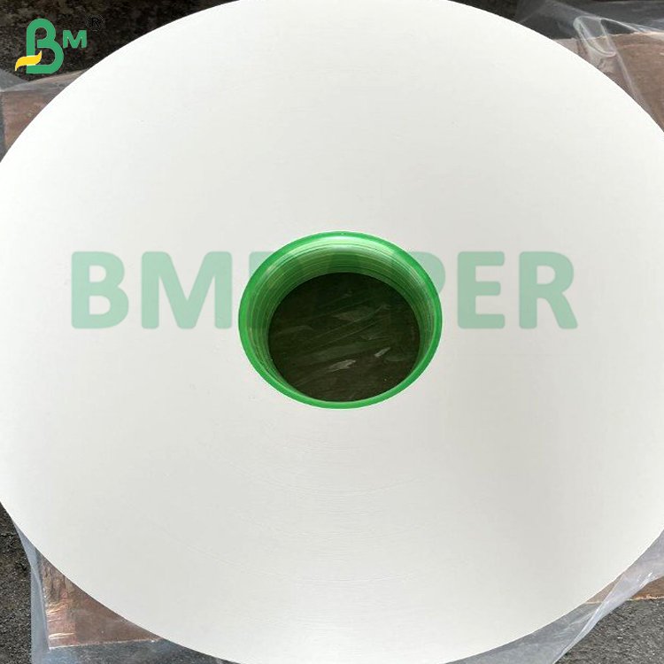 24gsm White Printed Eco Straw Wrapped Paper Food Paper 22mm 5000m For Straw Packaging