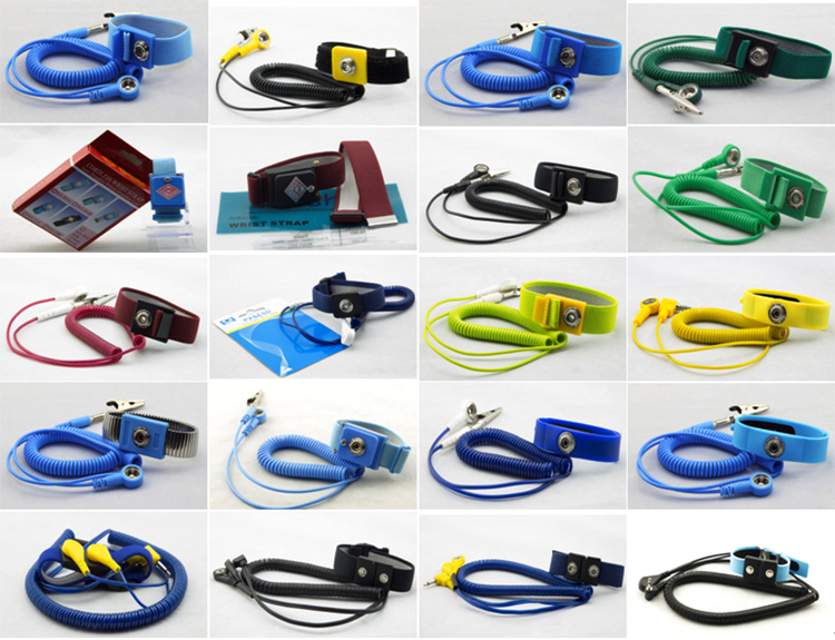 PA6 Plastic Buckle 4MM Snap Conductive Fiber ESD Wrist Strap