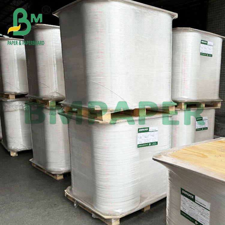 25mm x 1000m Food Grade Wrapping Straws White Paper With Jumbo Roll 28g
