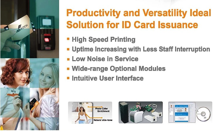 64MB Memory High Speed Printing Sublimation Plastic ID Card Printer for Business Card
