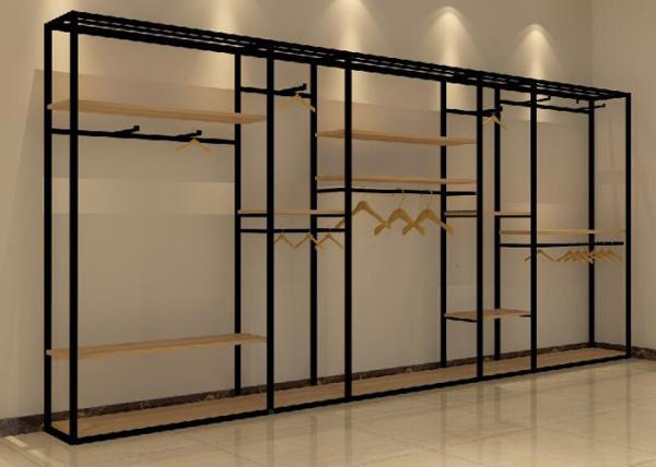 Fashion Iron Baking Garment Display Stands , Retail Store Clothing Display