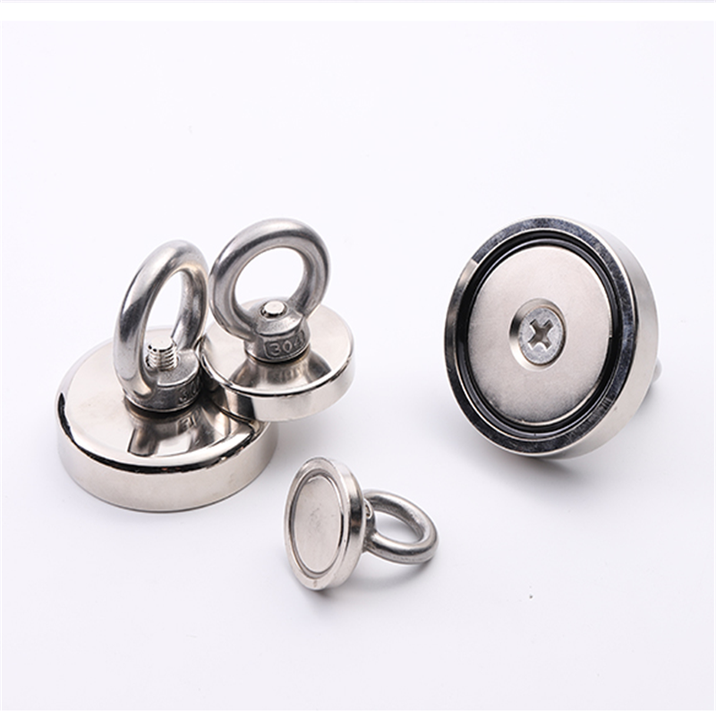 Strong Pulling Force Fishing Magnet D80 Pot Shape Magnetic Materials With Rope and Eyebolt