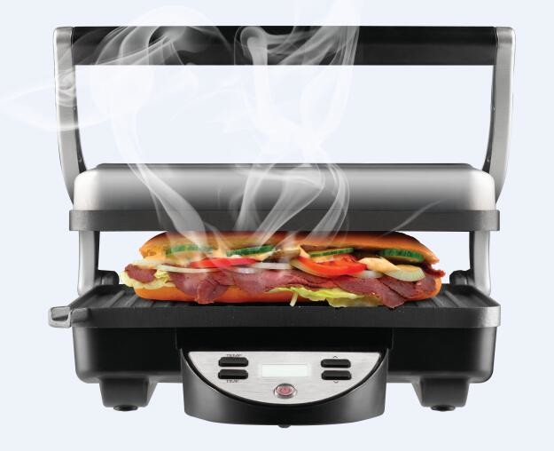 LCD Display Stainless Steel Panini Grill