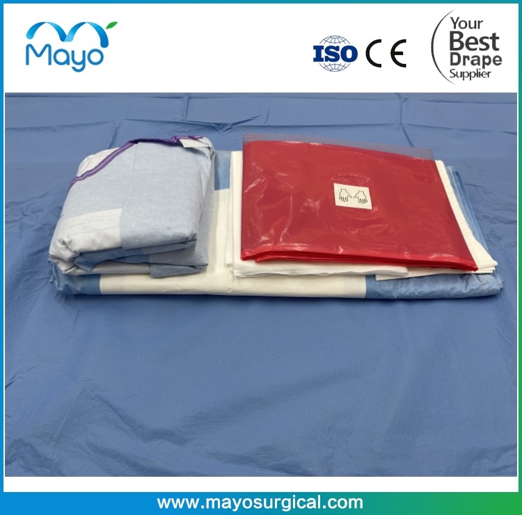 Obstetrics Surgery Sterile C-Section Drape Pack With Cesarean Drape Set Customized