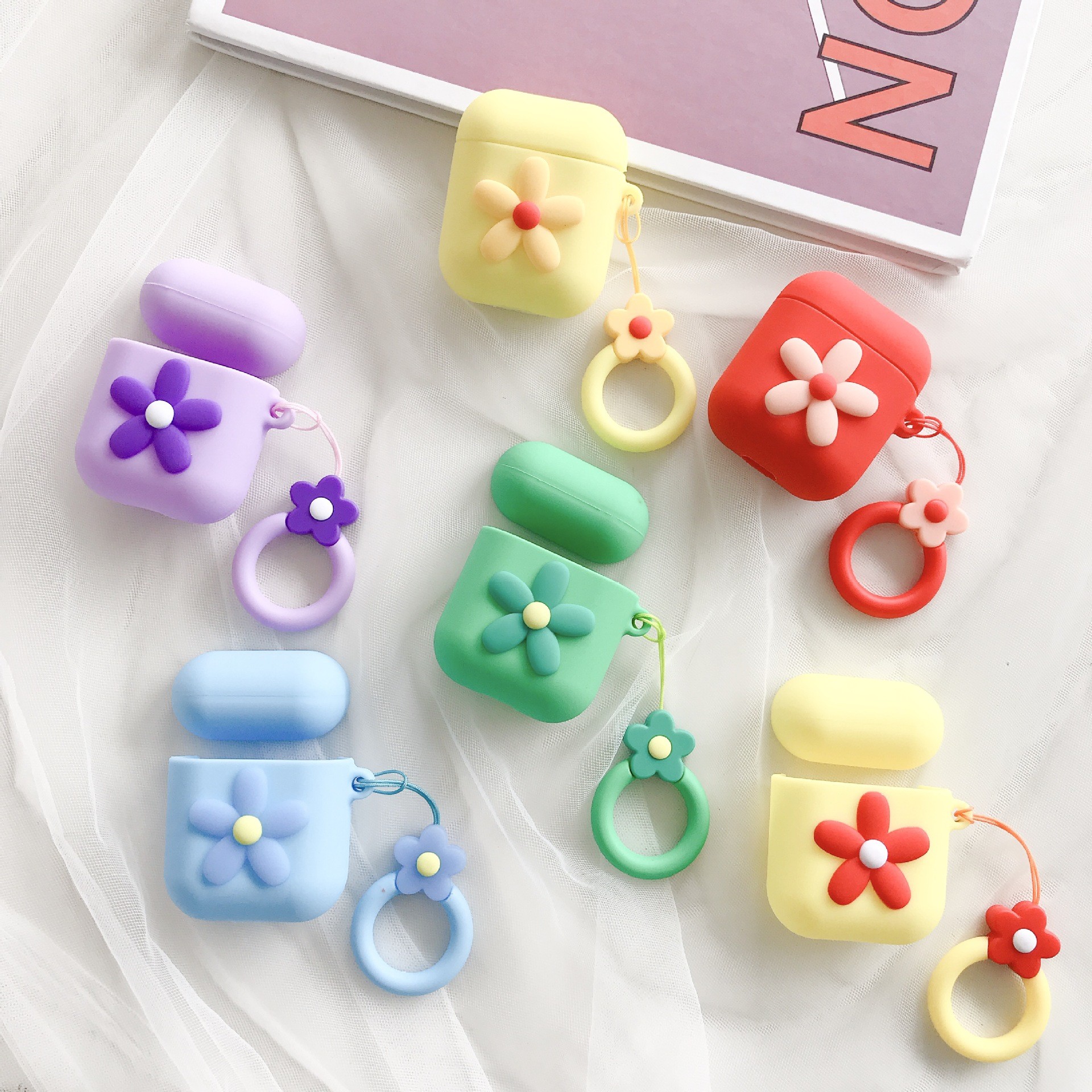 For Airpods Silicone Case Cover Compatible for Apple Airpods 1&2 [Cute Design][Best Gift for Girls or Couples]