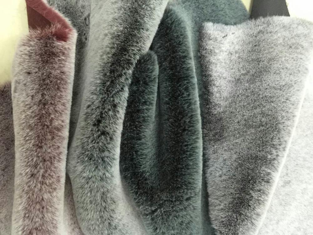 Knitted Type Tricot 100% Polyester Very Soft Big Weight 20-25mm Rabbit Fur Fabric