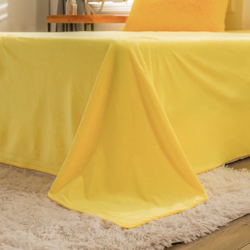European and American Style Solid Color Thickened Warm Mink Velvet Duvet Bedding Set