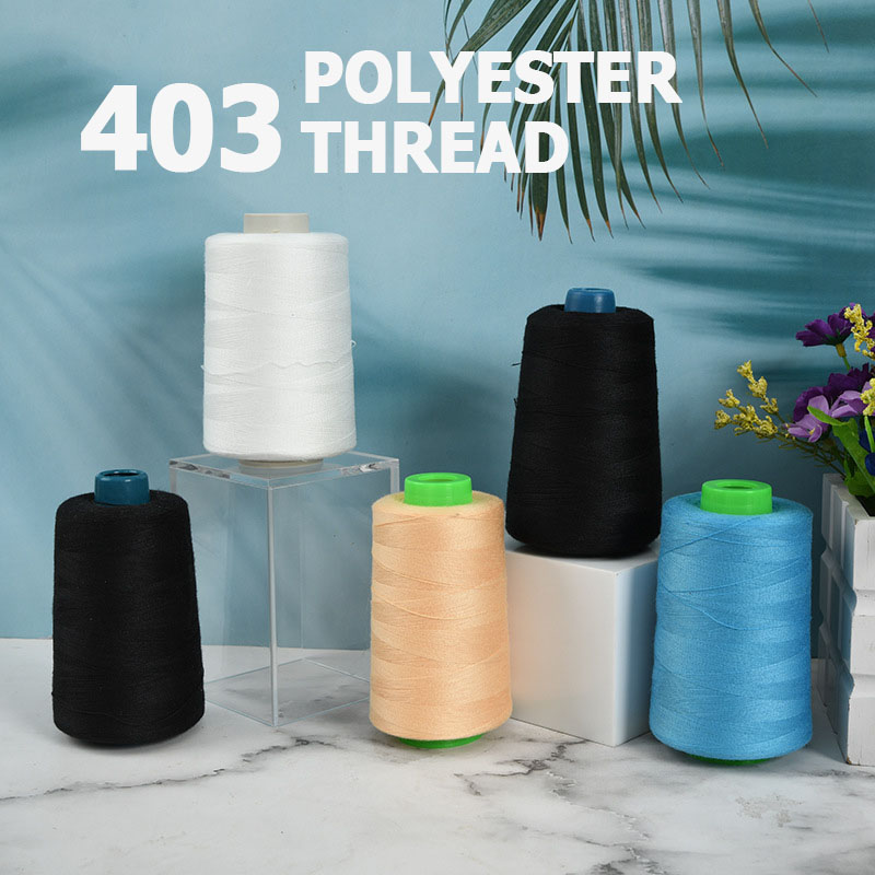 204 30s/2 403 Fiber 100 Polyester Yarn High Strength White Yizheng For Sewing Thread
