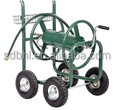 Convenient 4-Wheel Heavy Duty Hose Reel Cart for Outdoor Garden and Yard