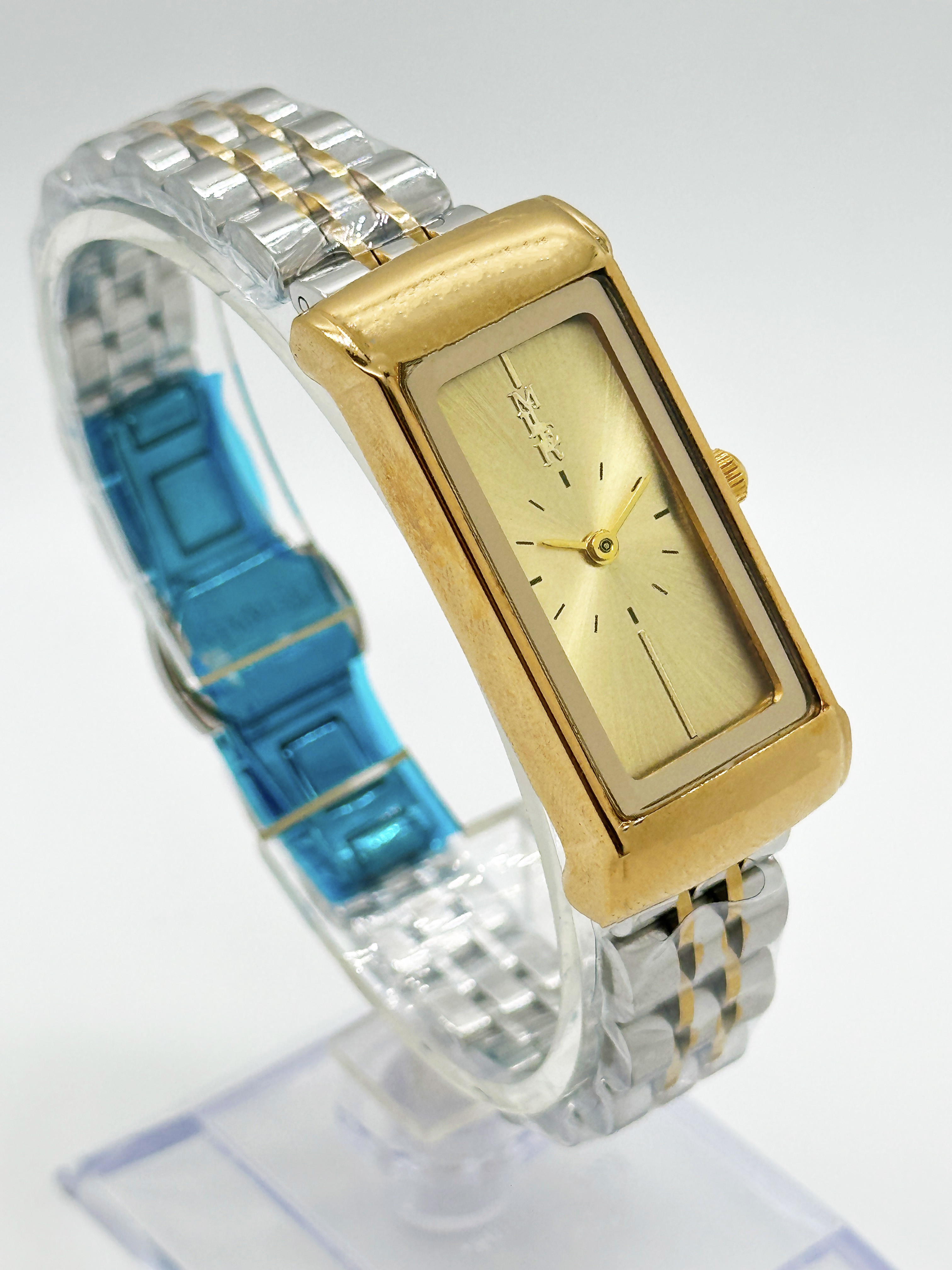 Custom Analog Lady Quartz Watch Silver And Golden Band Stainless Steel Quartz Watches