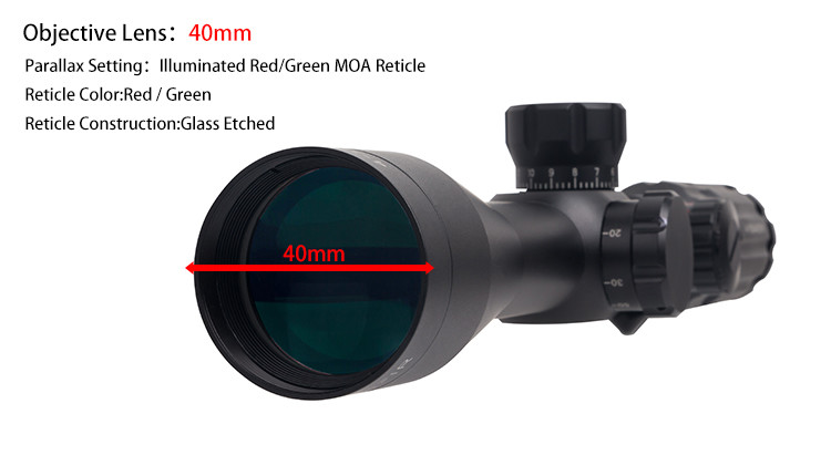 FFP 4-16X44E Riflescope Illuminated Red / Green Hunting Scope Optics Side Lifting Lock Adjustment