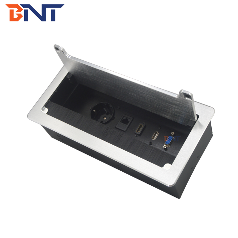 Brush cover European power computer desktop socket box with usb