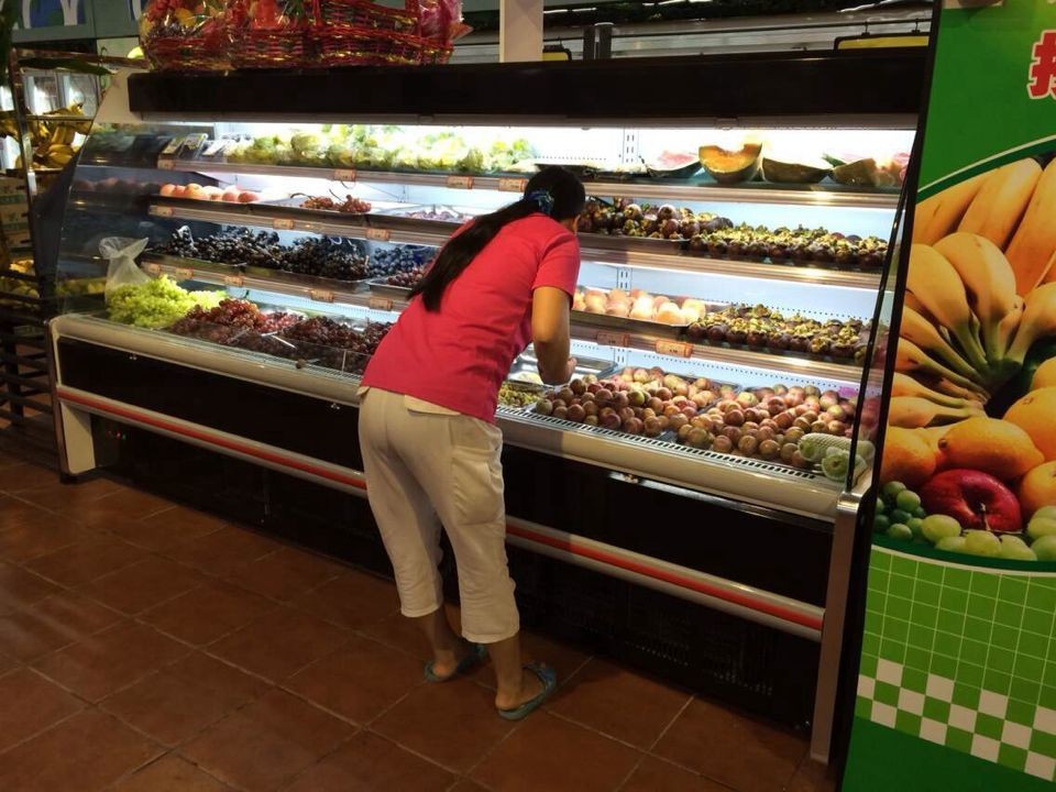 Commercial Open Front Fruit Display Chiller For Store With Air Cooler 1100W