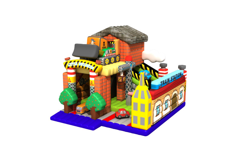 Kids Party Entertainment 7.8x8.5x6.7m Inflatable Fun City Odm