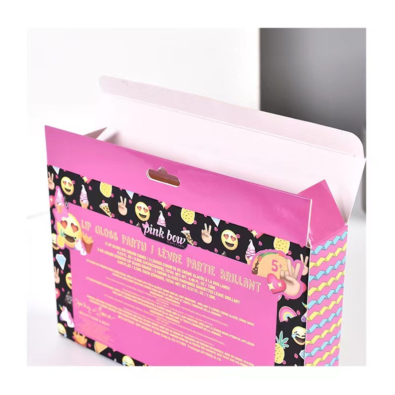 Retail Hanging Hook Folding Paper Box with Window Customized Coated Paper Material