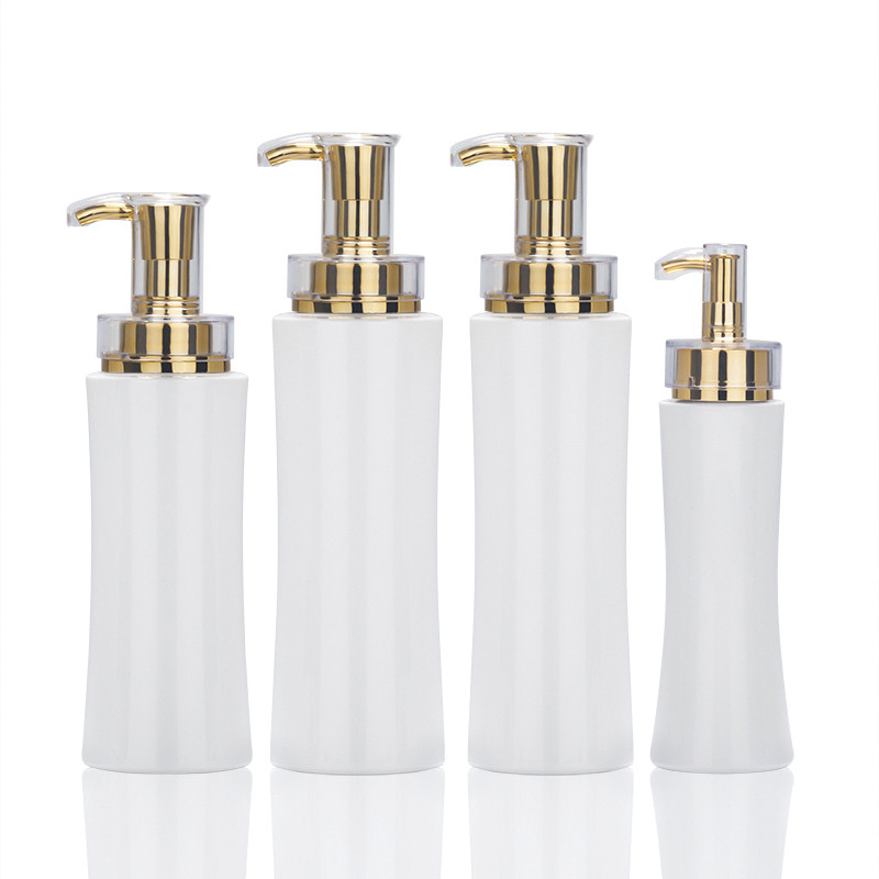 350ml 400ml 500ml OEM round shape plastic salon shampoo airless body pump packaging plastic bottles