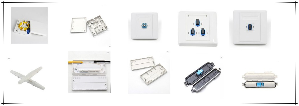4 Core FTTH Termination Box SC / APC SC / UPC Connector Rainfall Resistant