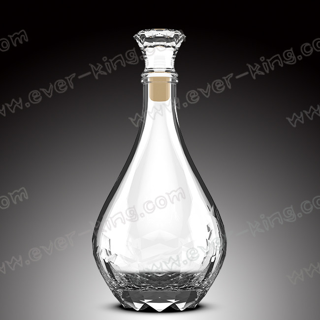 Heat Resistant Clear 750ML Rum Glass Bottle With Diamond Cap