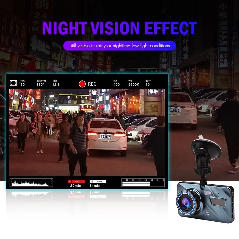 Dual Lens Car DVR Camera Rechargeable Dash Cam 1080FHD With G-Sensor Motion Detection