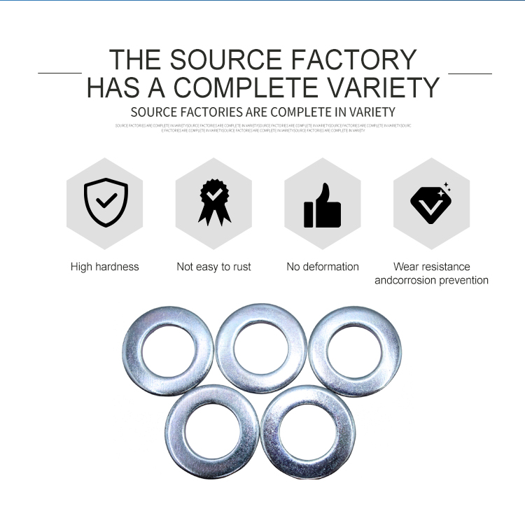 Steel DIN125 a Zinc Plated Silver Flat Washer M8 M10 M12 M16 M20 Galvanized Plain Washers
