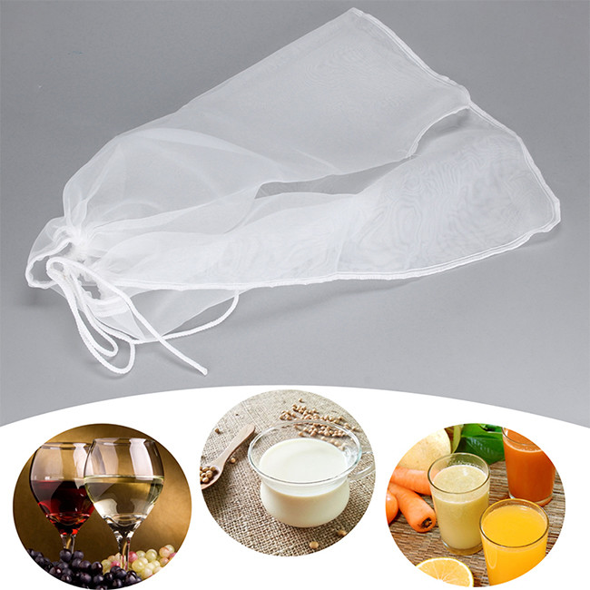 Premium Nylon Nut Milk Filter Bag 12"×12" Reusable Food Strainer Bag