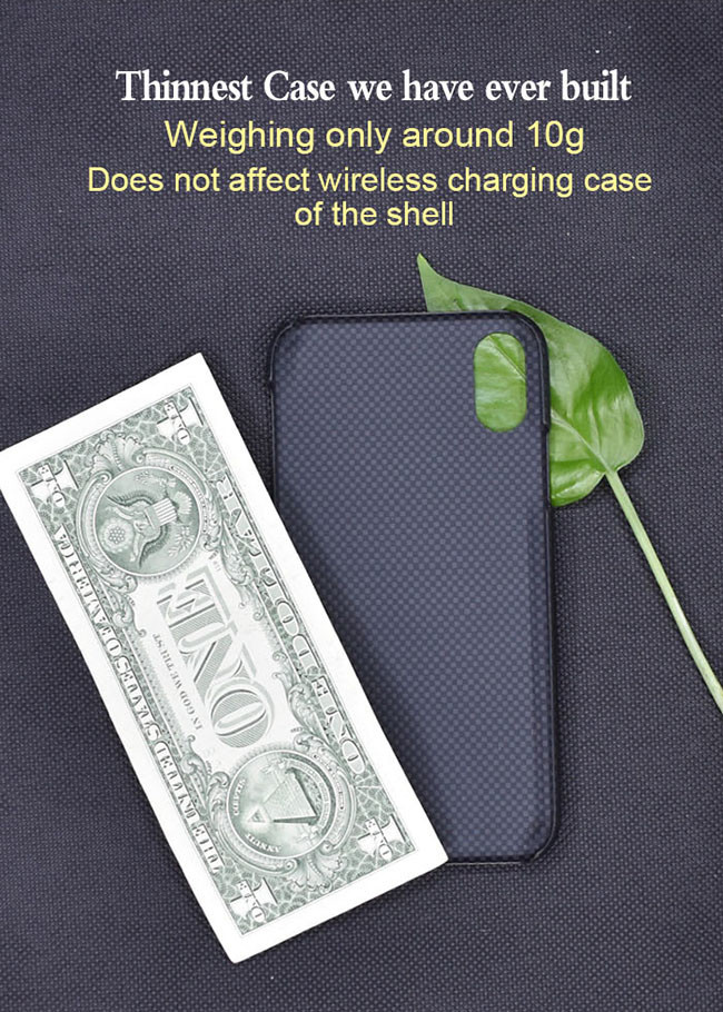 Scratch Resistant Plain Style Real Aramid Fiber Phone Case For iPhone X