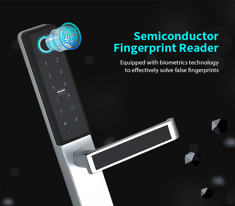 TT Lock Smart Fingerprint Door Lock S874 With Tuya APP Sliding Door Lock