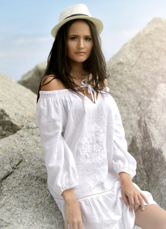 2018 Summer women off shoulder white dress