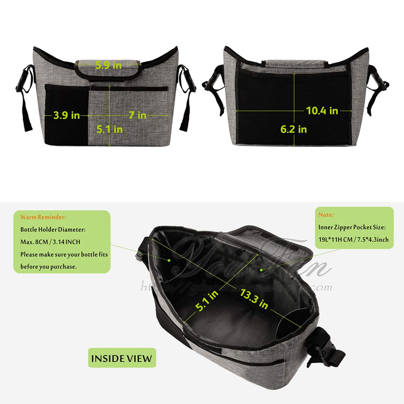 Extra-Large Baby Stroller Organizer Deep Cup Holder