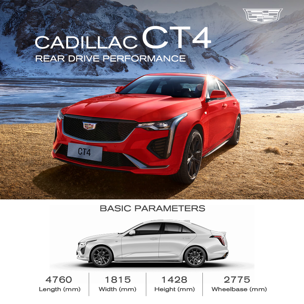 2024 Energy Vehicle Stylish Luxury Cadill-ac CT4 Gas Auto with 4-door 5-seater Body Structure and Max Speed of 220km/h
