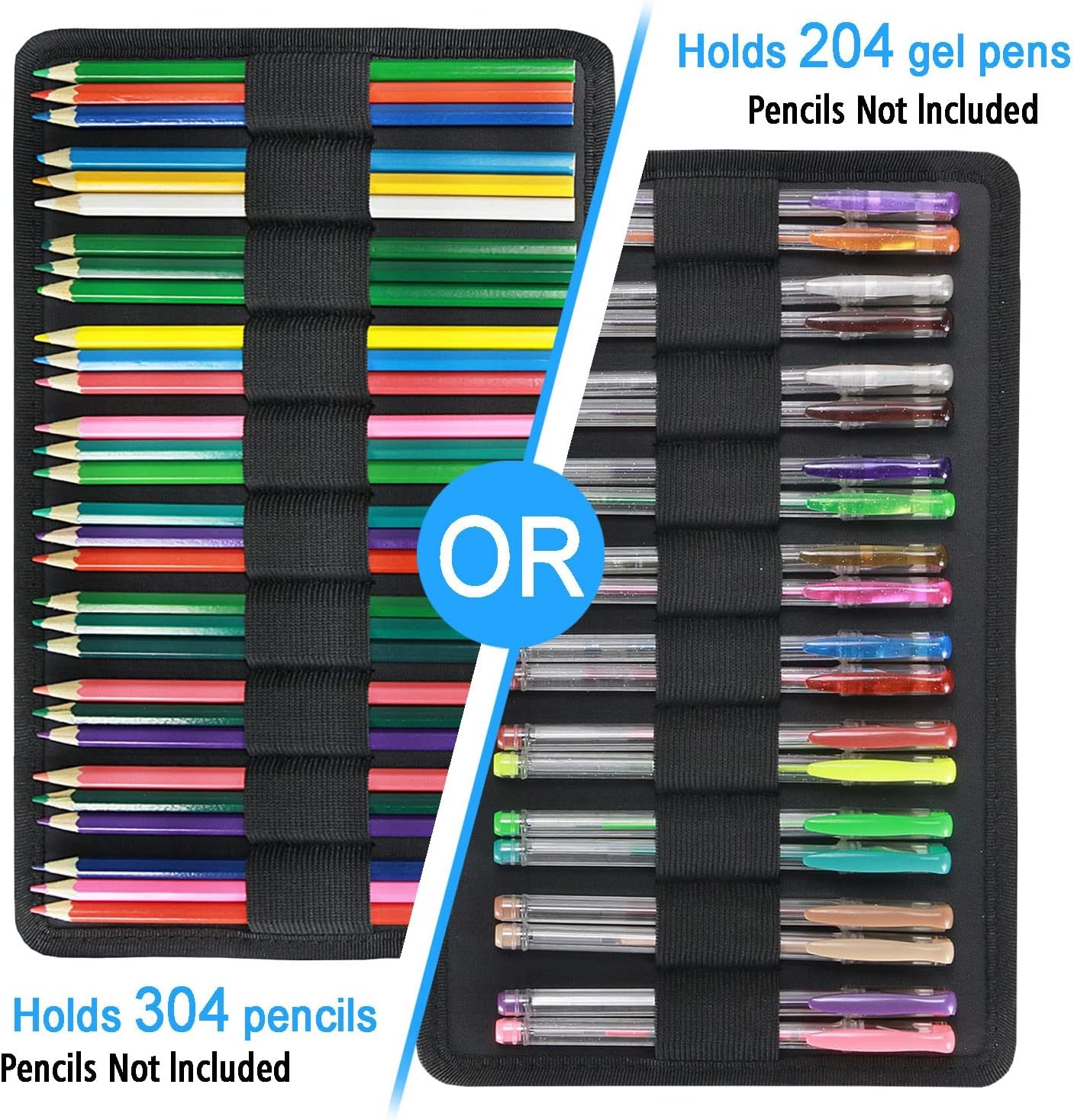 300 Slots Color Pencil Case - Pen Case Organizer with Handy Wrap & Zipper, Multilayer Holder for Prismacolor Colored Pen