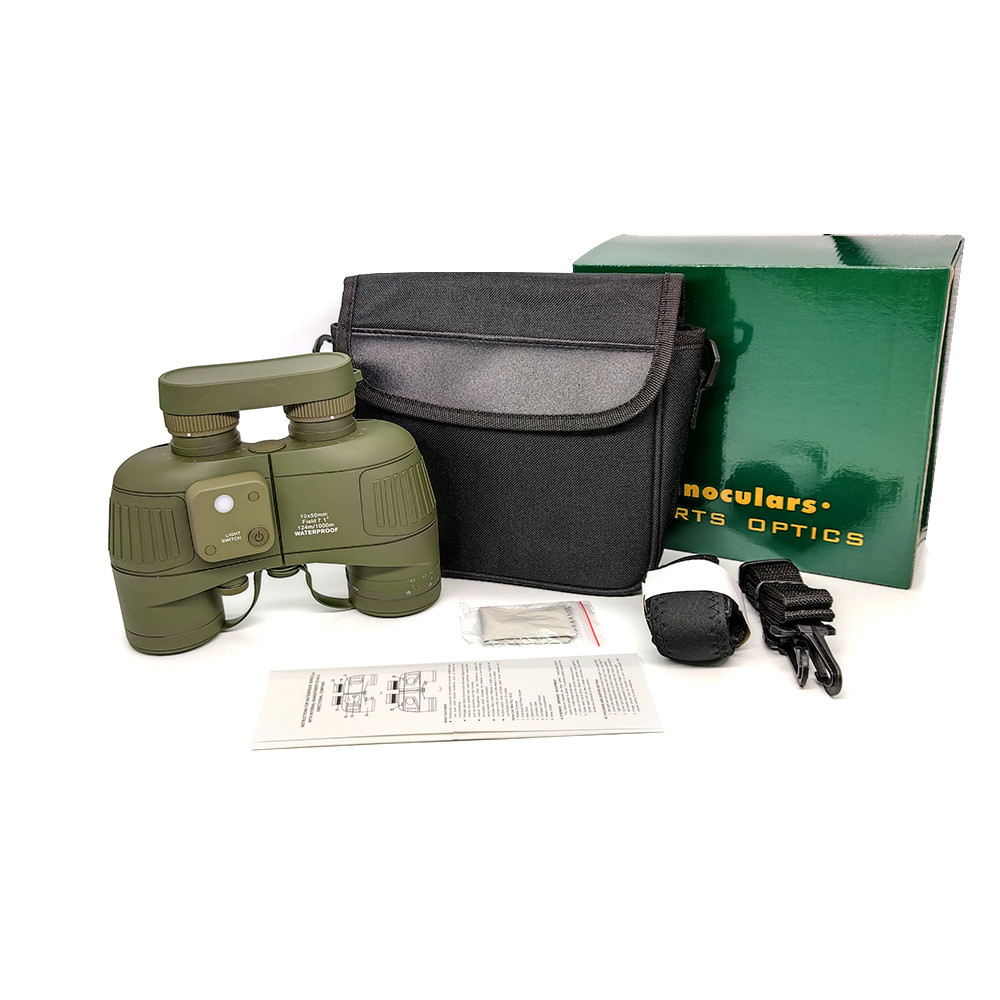 Floating Compass Military Rangefinder ED Binoculars Bak4 Waterproof 7x50 10x50