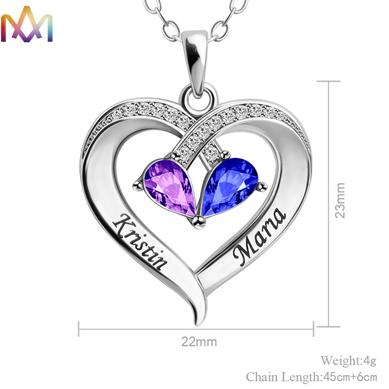 Forever Together 22x33MM Heart Pendant Womens Engraved Necklace