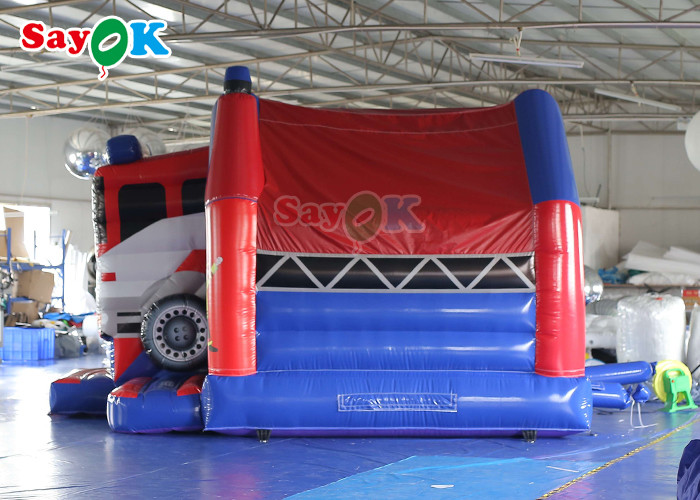 Commercial Inflatable Bouncy Castle Fire Truck Inflatable Bounce House With Slide