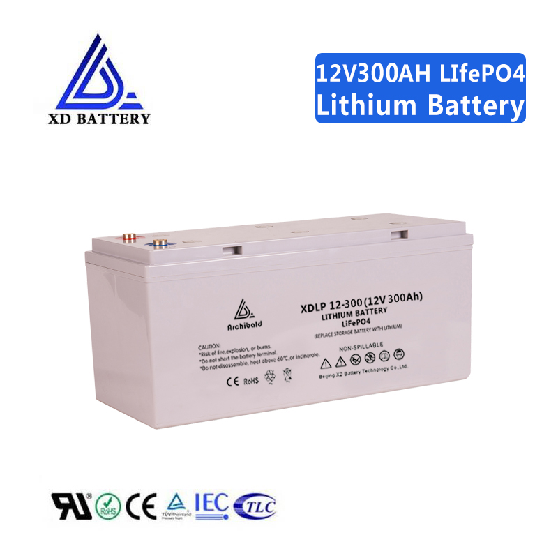 Lifepo4 12v Lithium Ion Battery 300ah For Alarm Apparatus 9000 Cycle Life XDLP12-300