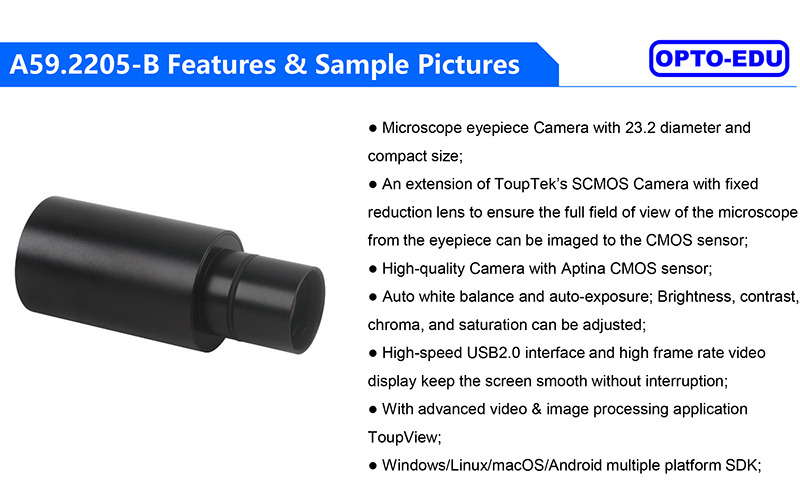 OPTO EDU A59.2205-B Usb 2.0 Cmos Microscope Eyepiece Camera