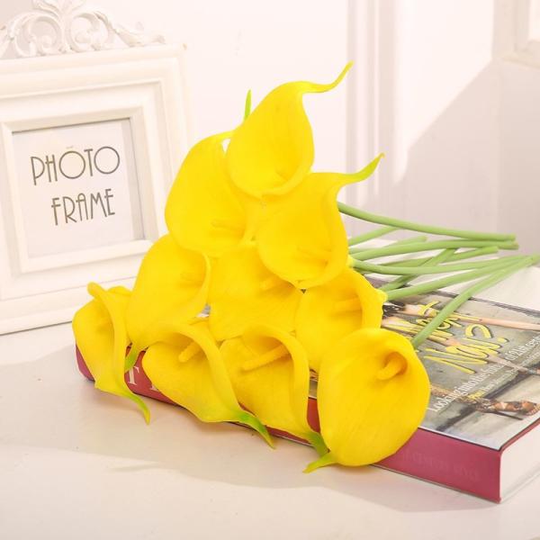 Silk Purple Fake Calla Lily Bouquet Flower For Wedding