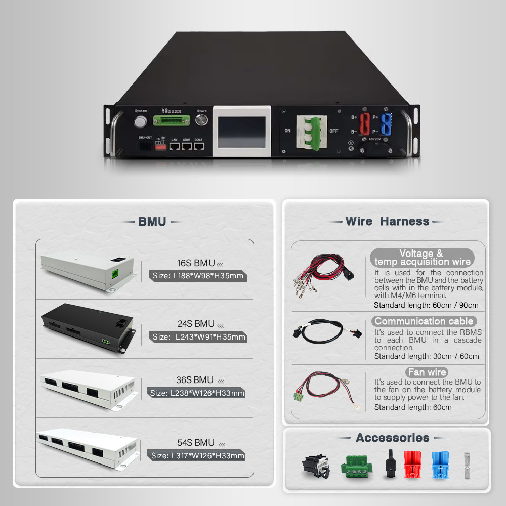 120V-500V Voltage BMS For LFP NMC LTO Batteries With CAN/RS485 Interface