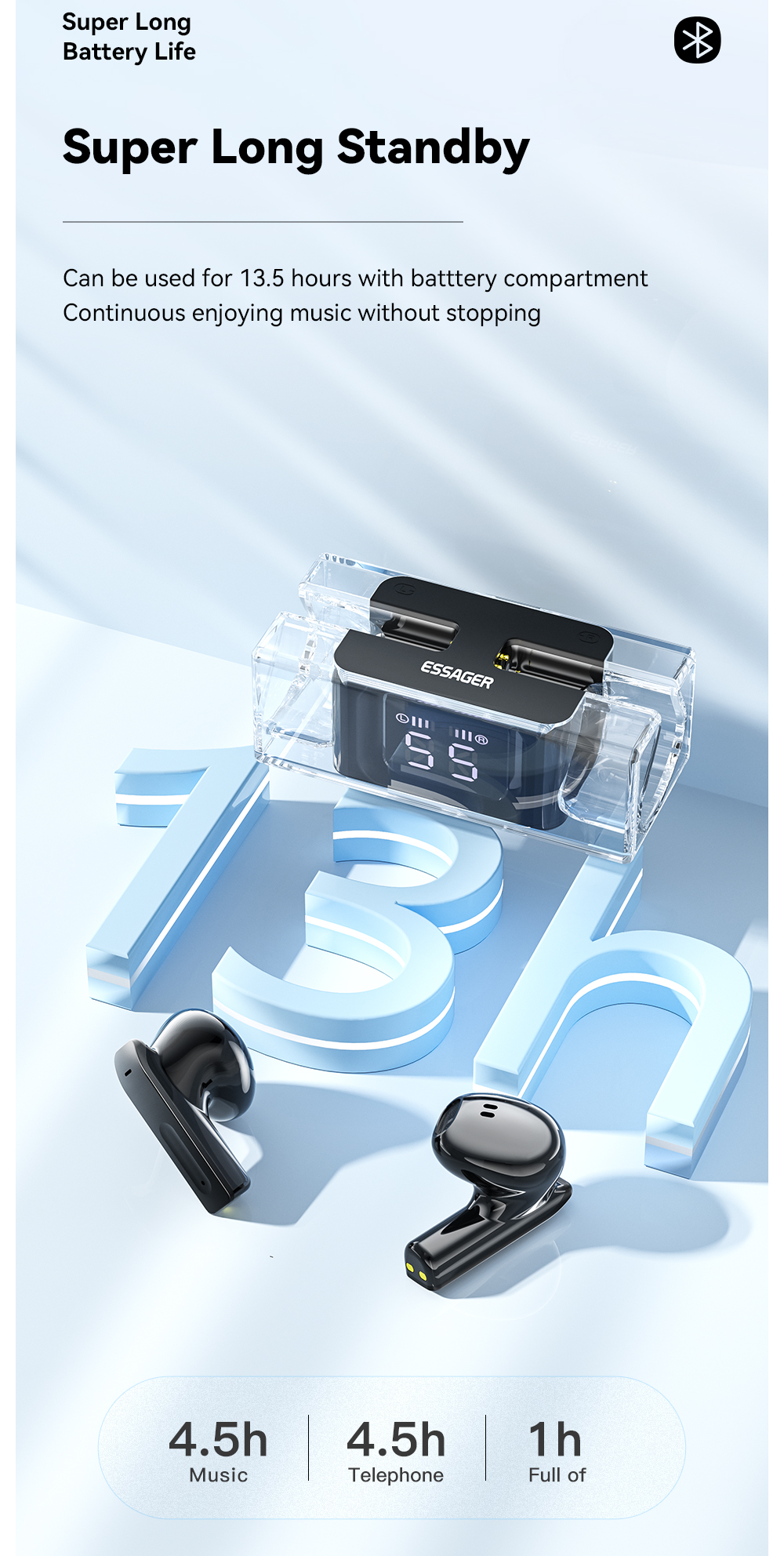 E90 TWS Bluetooth Headset Wireless BT Headphone Earphone For Android Ap Playback Devices