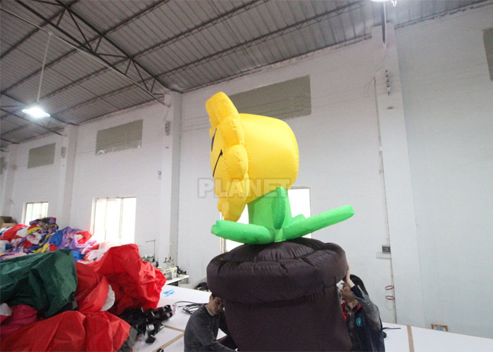 EN14960 Commercial Cartoon Inflatable Sun Flower For Advertising