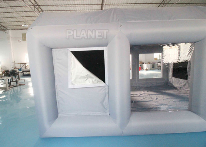 Grey Moveable Inflatable Car Paint Spray Booth With Filter System 6x4x2.5m