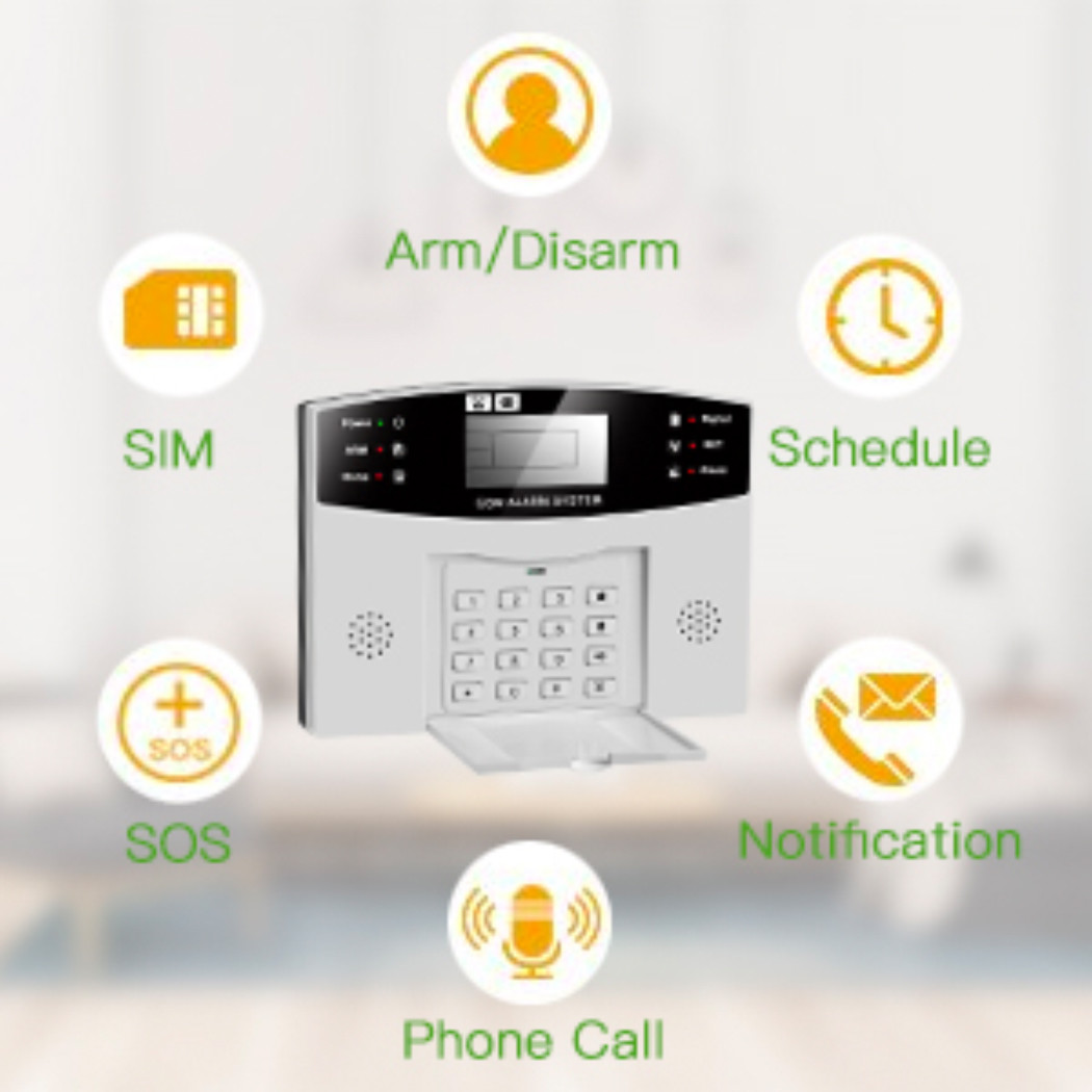 Remote Control GSM LCD Smart Home Security System Main Panel