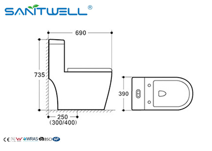 Models Economic Chaozhou Popular dual flush WC flush rimless single piece toilet ISO9001 2000 cetification